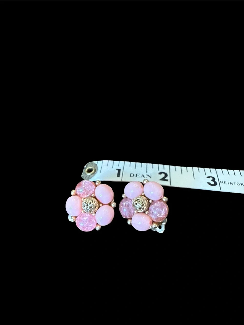 Pink Cluster Clip-On Earrings - Unbranded - Picture 5 of 5